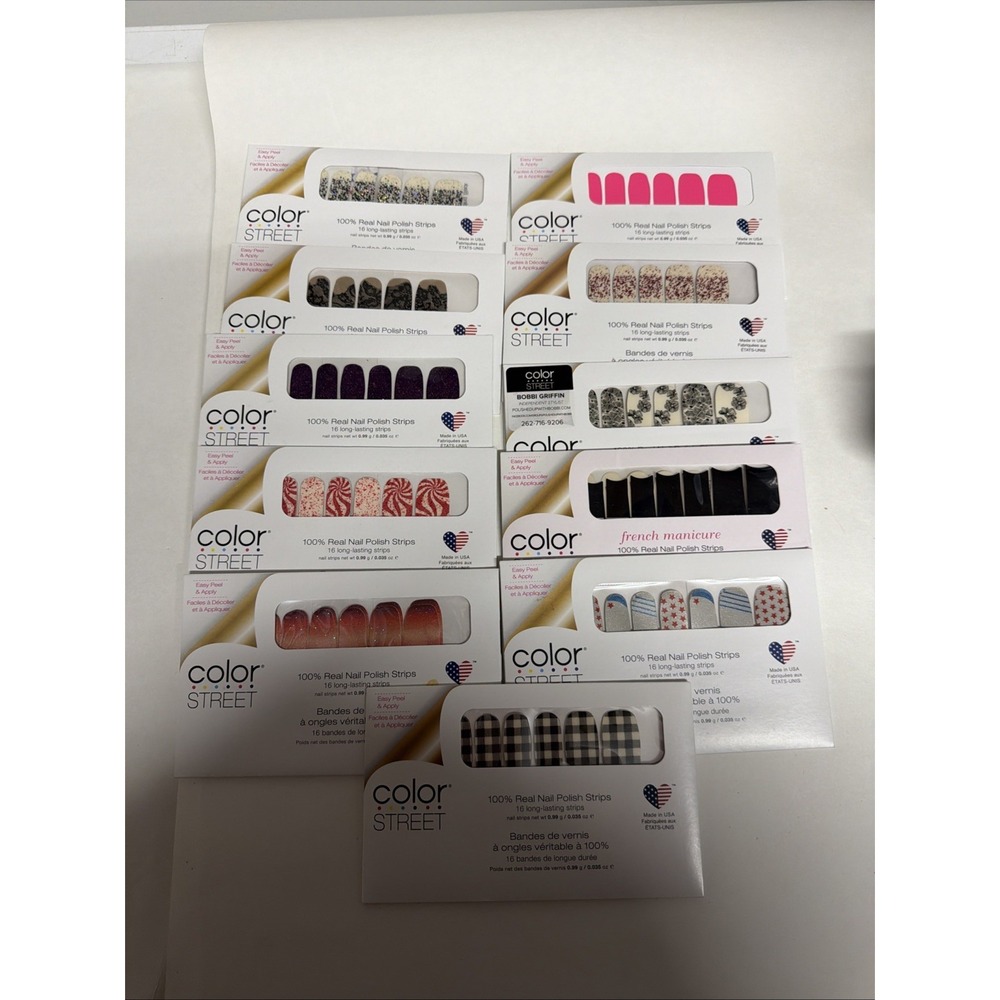 Color Street Nail Polish Strips  Lot of 11 All From 2020 MIXED LOT Some Retired